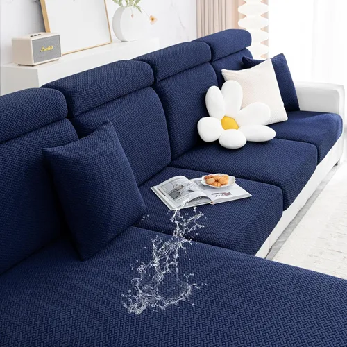 Vista 15 de Smiry - Fundas impermeables para cojines de sofá, fundas de cojín elásticas de jacquard gruesas para sofá, protector de muebles elástico lavable