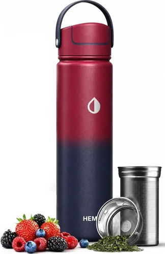 Vista 12 de Botella vaso térmico para té de 22 onzas con infusor, taza de viaje