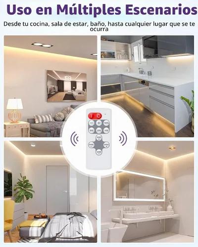 Vista 8 de HitLights Mini control remoto RF para DC 5/12/24V tira de LED de un solo color 12-Key, Magnetic, PWM Dimming Control, Wireless Dimmer 8 Dynamic
