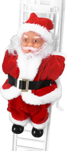 Vista 6 de Figura de Papá Noel escalador, adorno eléctrico de Papá Noel para escalar, decoración colgante de arriba y abajo, adornos para árbol de Navidad