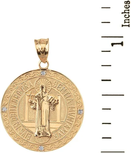 Vista 2 de Medalla De San Benito San Benito Moneda de oro amarillo de 10 k 10in