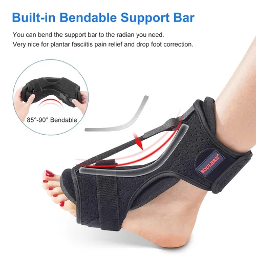 Vista 6 de Férula nocturna para fascitis plantar, soporte ortopédico ajustable para fascitis plantar, dorsal mejorado para un alivio eficaz de la fascitis