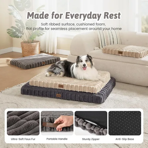 Vista 5 de COZY KISS Cama ortopédica lavable para perros para cachorros y gatos Gris