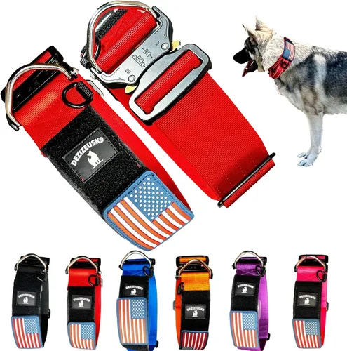 Vista 13 de Collar táctico para perros de 2 pulgadas de ancho con hebilla de metal de NEGRO-COBD2