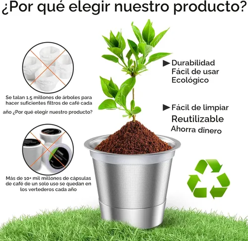 Vista 3 de Cápsulas de café reutilizables de acero inoxidable Keurig recargables - Filtro de café reutilizable de metal K Cup para Keurig 1.0 y 2.0 K-Classic