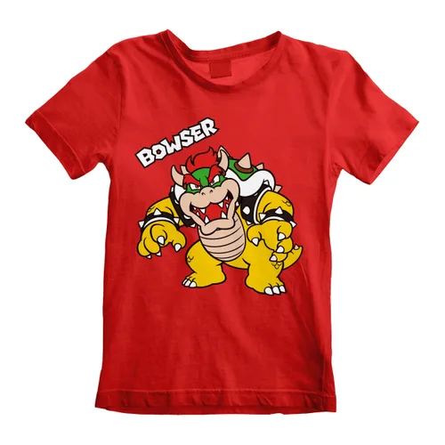 Vista 2 de Camiseta de Manga Corta Infantil Super Mario Bowser Text Rojo