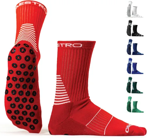 Vista 31 de Maestro - Calcetines de agarre de fútbol para hombres y mujeres con almohadillas antideslizantes, ideales para fútbol, baloncesto y deportes