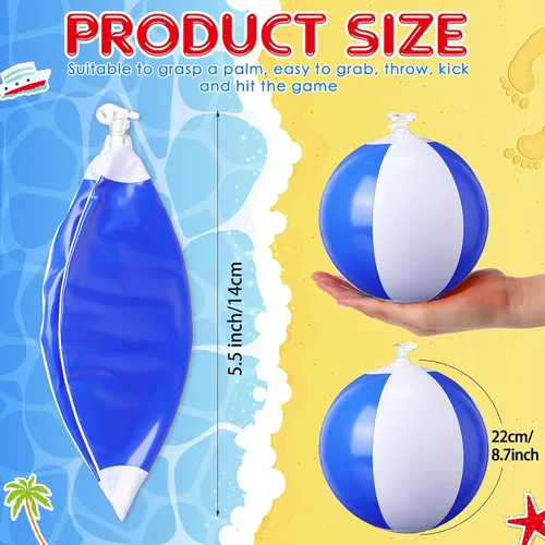 Vista 2 de Zhanmai Paquete de 100 pelotas inflables de playa de 5 pulgadas, pelota de playa de verano de 5 pulgadas, juguete para fiestas en la piscina
