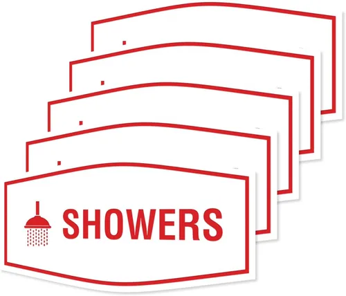 Vista 43 de Fancy Showers - Letrero (negro/plateado), tamaño mediano