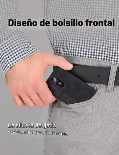 Vista 6 de Steve Madden Cartera minimalista para hombre, tarjetero desplegable y ventana de identificación