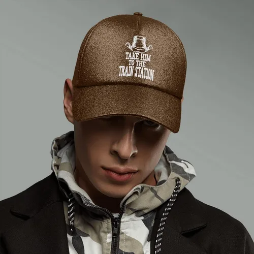 Vista 6 de devor Hats Take Him to The Train Station Dad Hats, Funny Baseball Caps for Men