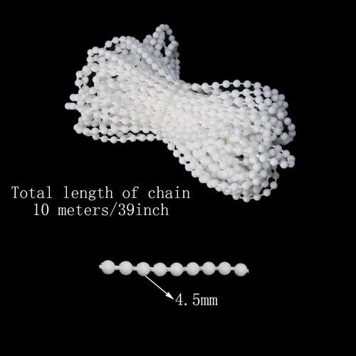Vista 2 de MEETOOT Blinds Pull Bead Chain Repairer Kit 10 Meter 10.94 Yards Plastic Roller Blind Roman Vertical Shade Beaded Chain Pull Cord Window Curtain