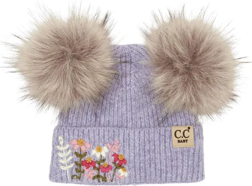 Vista 26 de Funky Junque Gorro de invierno con doble pompón para bebé de 0 a 12 meses, bonito gorro de punto acogedor para clima frío Patrón de tejido
