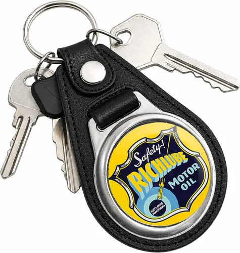 Vista 43 de Brotherhood Round Key Chain for Vintage Motor Oil, Petroleum, and
