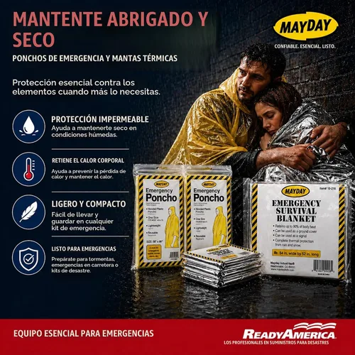 Vista 4 de Ready America 70285 kit de emergencia de lujo para 2 personas, mochila para 3 días