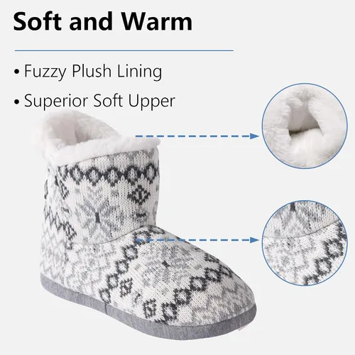 Vista 4 de Pantuflas de interior para mujer con parte superior de punto y lazo