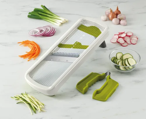 Vista 6 de Joseph Joseph Mandolina multiagarre con agarre de precisión para alimentos, talla única, verde/blanco