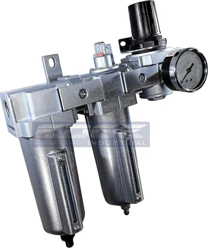 Vista 3 de Sistema de secado de aire de tres etapas con clasificación industrial: filtro de partículas de aire, filtro coalescente de 0.01 micras y regulador