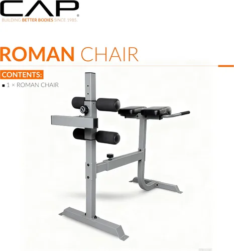 Vista 2 de Cap Strength - Silla romana – Banco de extensión de respaldo ajustable para entrenamientos de núcleo y glúteos, capacidad de alta resistencia de 300