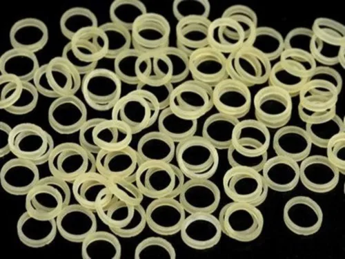Vista 2 de 100 bandas elásticas de goma ámbar de 3.5 onzas, 1/8 de fuerza media, bandas de látex de ortodoncia dental, dentista, ideal para rastas, trenzas