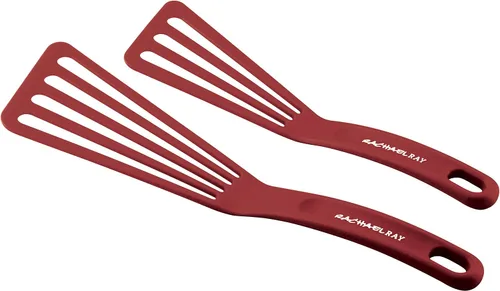 Vista 6 de Rachael Ray Herramientas y Utensilios de Cocina de Nailon / Espátula / Voltiadores para Pescado - Juego de 2 Piezas, Azul, Set de Espátulas de 25,4
