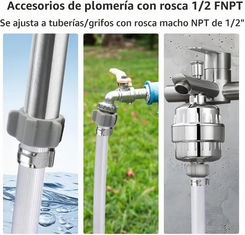 Vista 8 de WiseWater Juego de 4 adaptadores giratorios PEX de 1/2" x 1/2" FNPT para agua potable, accesorios de latón DZR sin plomo con anillos de crimpado