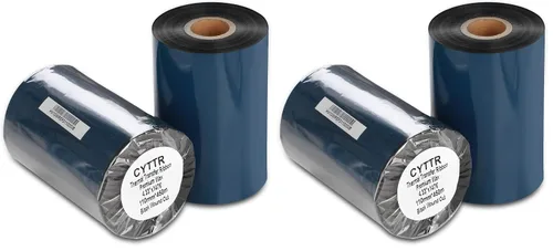 Vista 8 de Cinta de transferencia térmica - Cinta de impresora de cera premium de 1 pulgada de núcleo de tinta - 1 rollo (4.33" x 1476') 110mm450m para Zebra