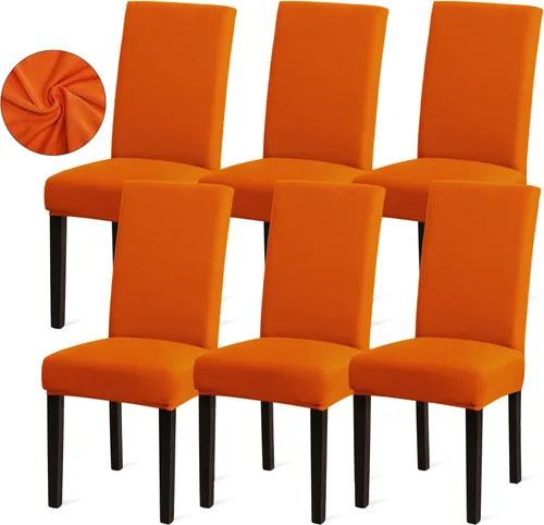 Vista 96 de Sufdari Juego de 2 fundas para sillas de comedor, fundas para sillas de cocina, fundas para sillas Parsons, protectores de sillas de elastano