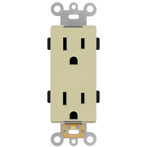 Vista 13 de ENERLITES Toma de corriente decorativa de grado industrial, 15A 125V, receptáculo dúplex resistente a manipulaciones, conexión a tierra, 5-15R, 2