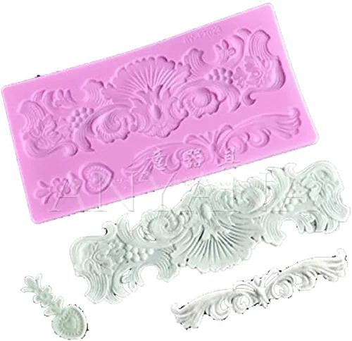 Vista 11 de Fleur de lis - Molde de encaje para tartas, moldes de encaje de silicona para decoración de pasteles, decoración de cupcakes