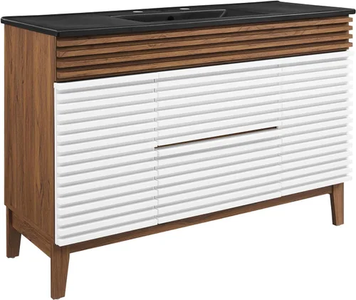Vista 10 de Modway Render 23.5" tocador de baño en nogal (lavabo no incluido)