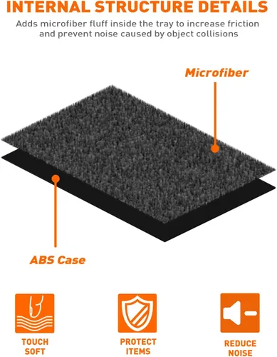 Vista 2 de Savadicar GT-2 - Caja de almacenamiento de palanca de cambios con microfibras, bandeja de palanca de cambios de bandera estadounidense, organizador