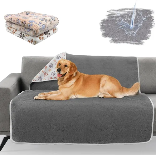 Vista 18 de YUEPET Mantas impermeables para perros, paquete de 2 mantas lavables para perros para cama, sofá, protector de vellón de franela para cachorros