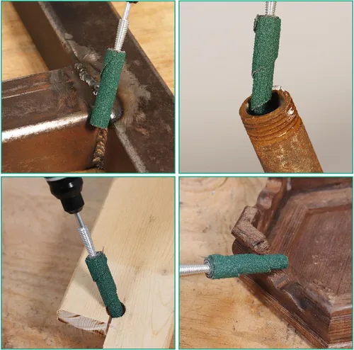 Vista 3 de 19 rollos de cartucho abrasivo de papel de arena de 1-1/2 pulgadas, vástago de 1/8 pulgadas, disco de lijado rotativo Dremel, lijadoras de tambor
