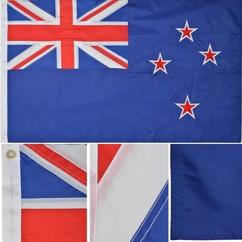 Vista 5 de Nueva Zelanda - Bandera de kiwi bordada de nailon 210D de 3 x 5 pies para exteriores