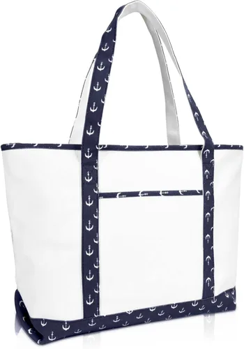 Vista 13 de Bolsa Dalix de 23 pulgadas, calidad superior, 24 oz, bolsa de lona de algodón Blanco
