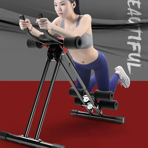 Vista 2 de Máquina de abdominales, máquina de entrenamiento abdominal, rueda de rodillo abdominal con monitor LCD ajustable de 5 engranajes, moldeador