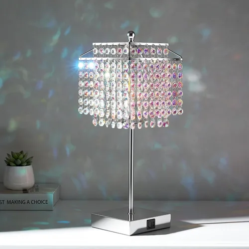 Vista 12 de Luvkczc Lámpara de Mesa de Cristal con Control Táctil Juego de 2, Lámpara de Mesa de Noche USB con Puertos USB C+A, Lámpara Regulable con Pantalla