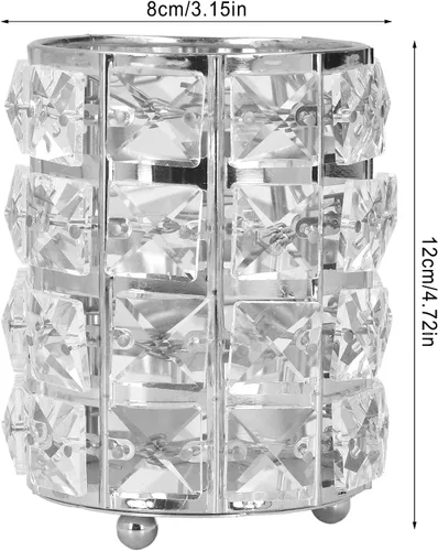 Vista 3 de Soporte para brochas de maquillaje, elegante caja de joyería de cristal, caja organizadora de joyas, aretes, anillos, organizador de tesoros