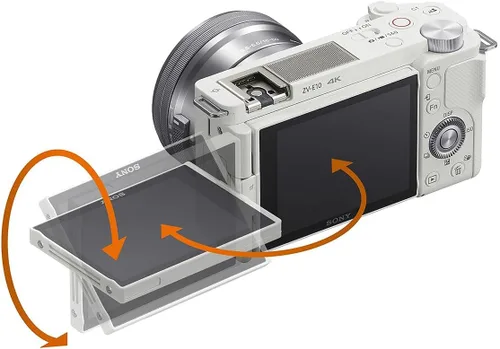 Vista 8 de Sony ZV-E10 APS-C - Cámara de vlogging con lente intercambiable sin espejo, color blanco, paquete ACCVC1 Kit de accesorios para vlogger
