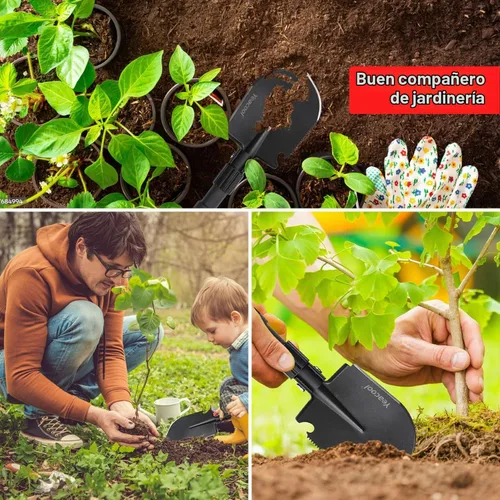 Vista 2 de Pala plegable de supervivencia multiherramienta, herramienta de atrincheramiento militar resistente con pico, pala plegable para recuperación