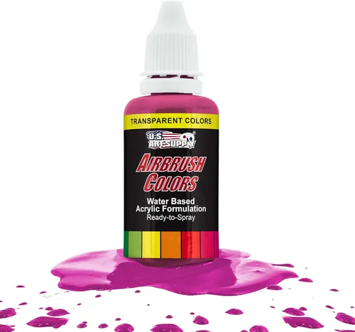 Vista 20 de U.S. Art Supply Pintura acrílica transparente Chartruesse para aerógrafo, 8 onzas, lista para rociar, pintura con pincel de aire para uñas, modelos