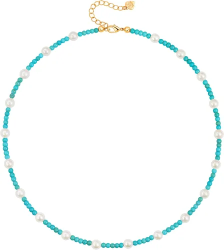 Vista 31 de Aobei Pearl - Gargantilla de oro de 18 quilates con cadena de clip, cadena de bolas y dijes perlas barrocas biwa para mujeres Cadena de estación