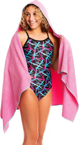 Vista 9 de Flow - Toalla de natación de secado rápido con capucha, toalla de microfibra con capucha para natación competitiva y otros deportes acuáticos (azul)