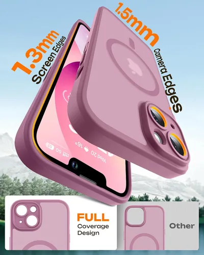 Vista 312 de TOCOL Funda magnética 3 en 1 para iPhone 15 Pro, mejorada [protección completa de cámara] con 2 protectores de pantalla, compatible con MagSafe Gris