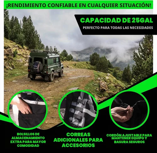 Vista 3 de Rhino USA Spare Tire Trash Bag - Overlanding Car Storage for Camping Gear Almacenamiento montado en neumáticos de repuesto para equipo de Negro