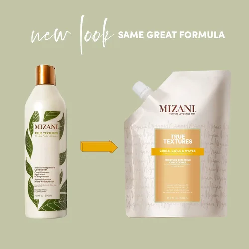 Vista 2 de Mizani True Textures - Acondicionador de reposición de humedad, hidrata y define rizos, sin silicona ni parabenos para cabello rizado