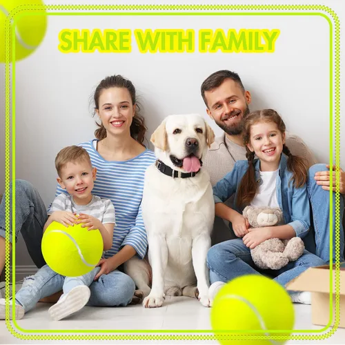 Vista 6 de Sratte 6 pelotas de tenis grandes gigantes para perros de 9.5 pulgadas, pelotas inflables de juguete para perros grandes para entrenamiento