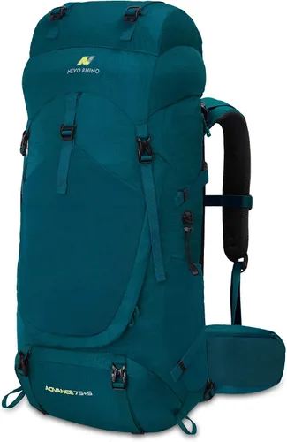 Vista 7 de N NEVO RHINO - Mochila de senderismo con marco interno 50, 60, 65, 70 y 80 L, mochila impermeable para escalar, camping, con cubierta de lluvia