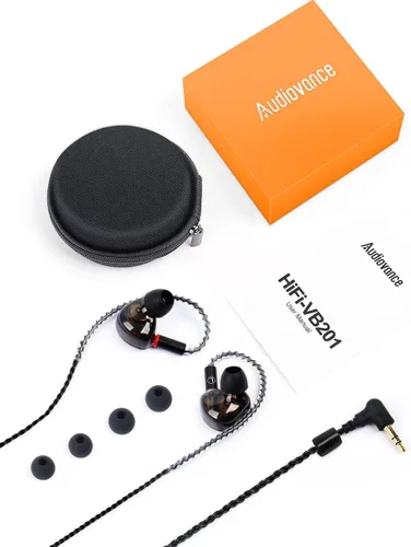 Vista 9 de Audiovance Vibes 201M - Auriculares con cable intrauditivos con micrófono, auriculares HiFi con cancelación de ruido y graves potentes, cable 3.5mm